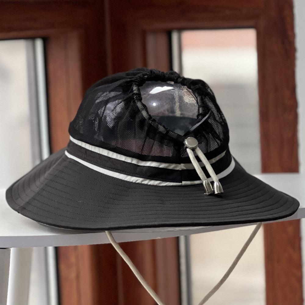 Portable Sunshade Alpine Hat Breathable Foldable Bucket Hat Top Mesh Fisherman Cap  Spring