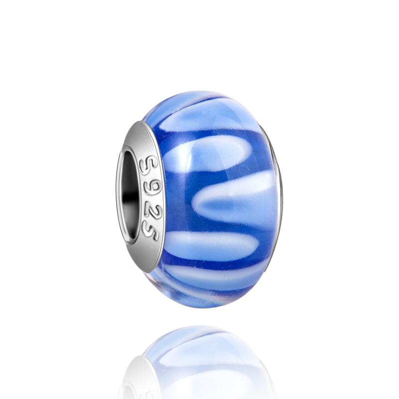 Matte Black Collection copper ThreeDimensional FlowerStriped Glass Bead Charms Compatible With Do It Yourself Bracelets Necklaces Exquisite Pieces P