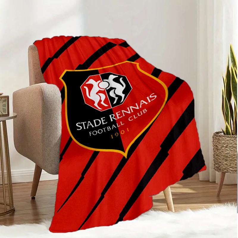 Stade Football Club Crest Blanket Lightweight Ideal Bedding Blanket Perfect for Travel, Camping, Living Rooms, Offices, Sofas, Fan Christmas Gift
