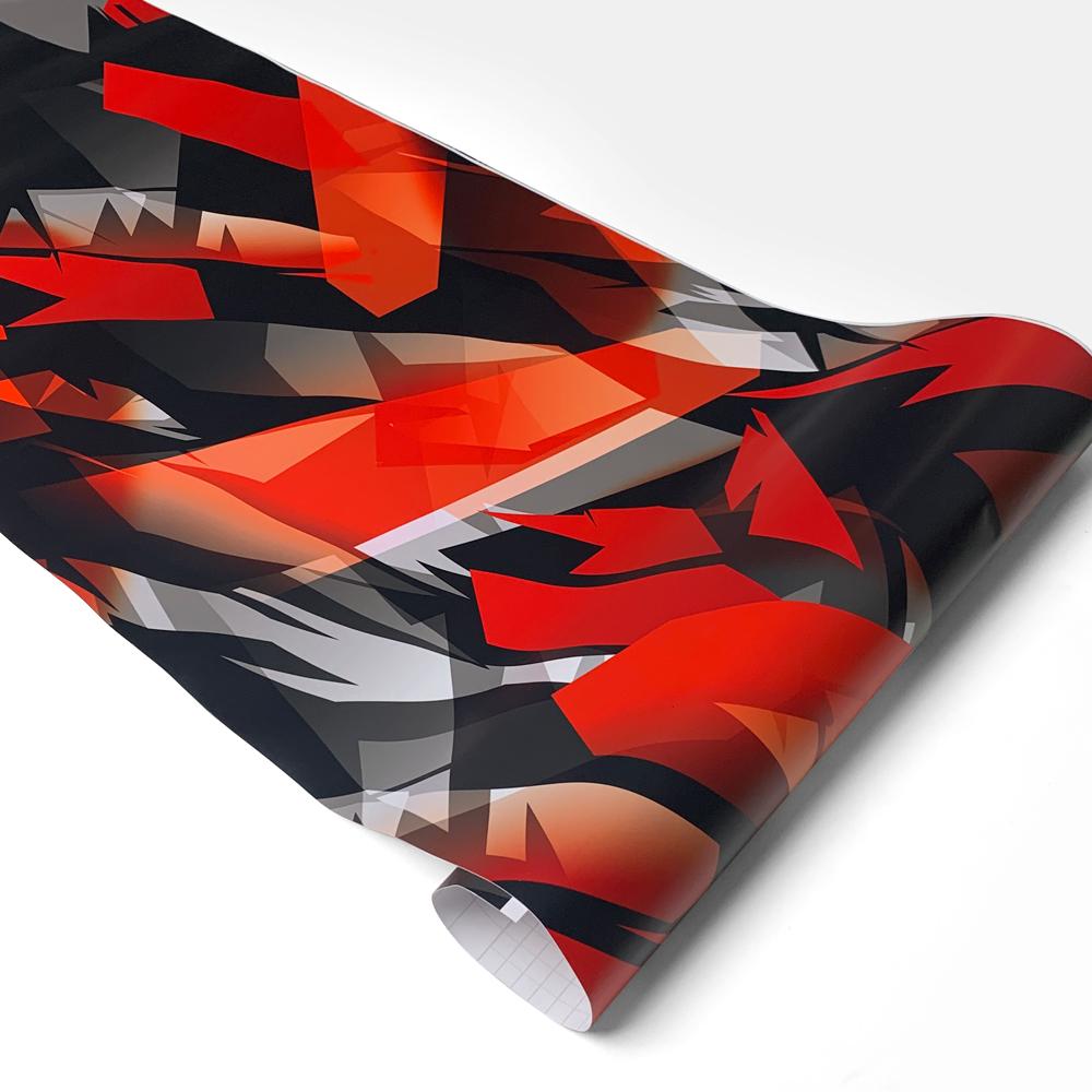 

Camouflage Vinyl Wrap Car Stickers Bubble Free Self-adhesive Black-Red for Car Motorcycle Laptop Protection Decor Outdoor Use 10cmx150cm красный