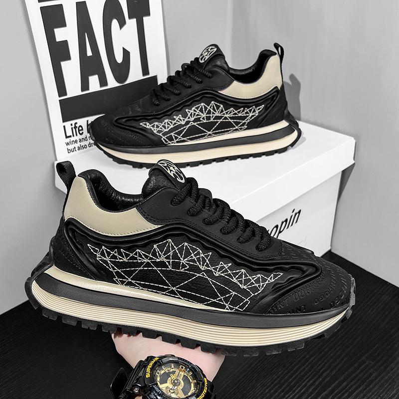 

Популярная мужская обувь весна новая мода трендовый бренд универсальная повседневная обувь Форрест Гамп беговые спортивные туфли на толстой подошве жареные уличные папины туфли 39 чёрный