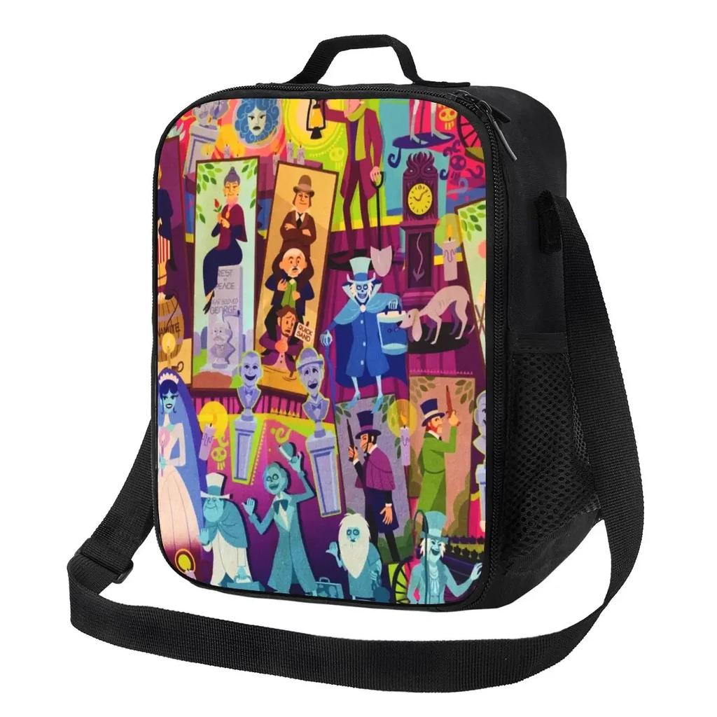 Halloween Haunted Mansion Haunted House Madame Insulated Lunch Bag for Camping Travel Thermal Cooler Lunch Box Women Children