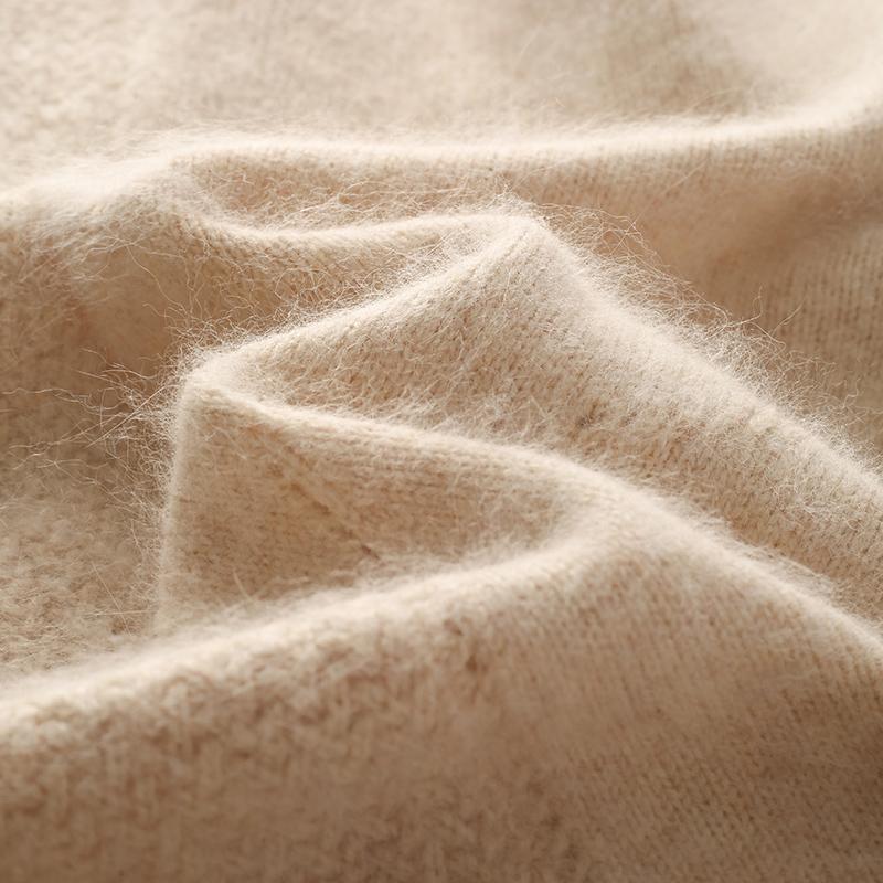 Dámský kašmírový svetr Qinghe kašmír 30% kašmír 30% norka 30% vlna 10% nylon Dámský podzimní a zimní hustý kašmírový pulovr měkký a teplý