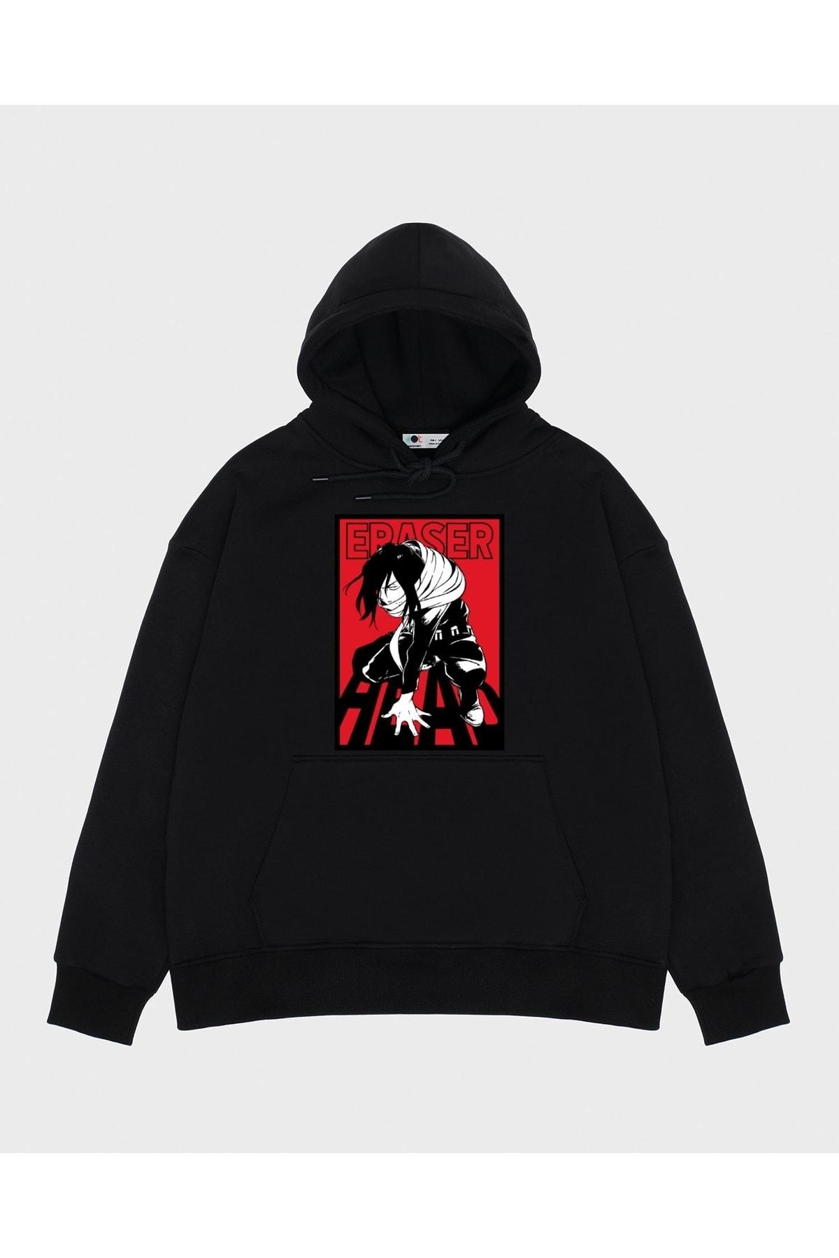 

Unisex Siyah Kapşonlu Sweatshirt Eraser Head