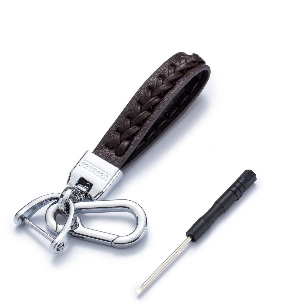 

Оптовый Автомобильный Брелок Подвеска Мужской Плетеный Шнур, Ручной Работы Брелок Металлический Изысканный Высококлассный Женский Брелок кофейный