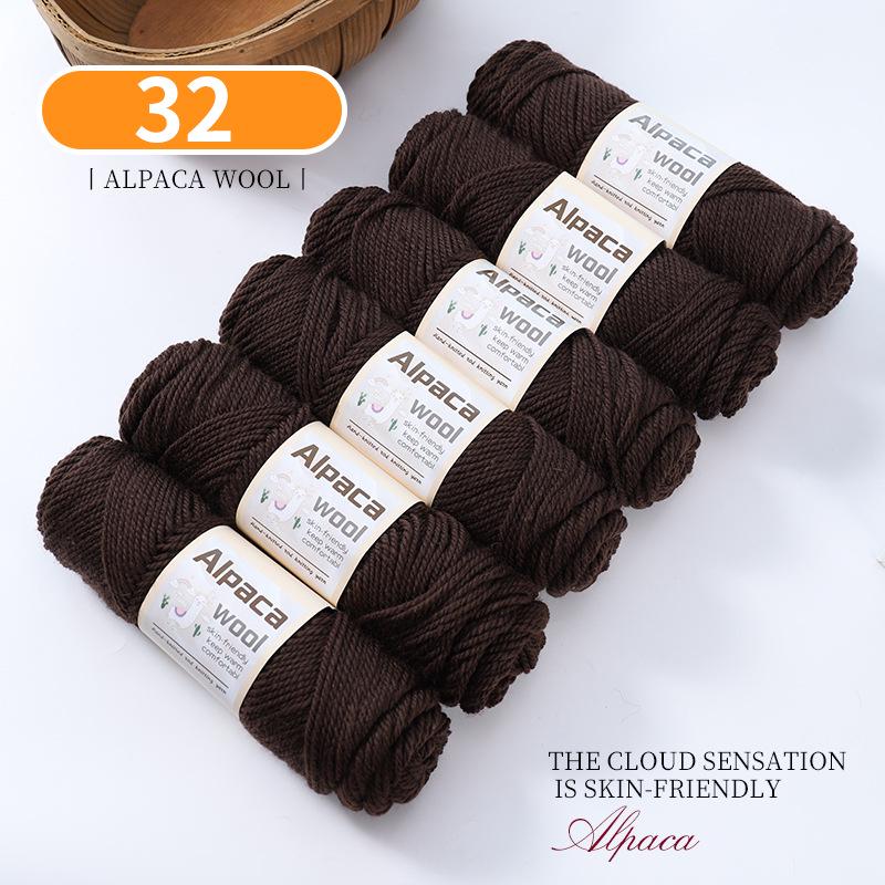 Alpaca Wool Medium Thick Yarn Ball for Hand-Knitted Cardigans, DIY Scarves, and Sweaters