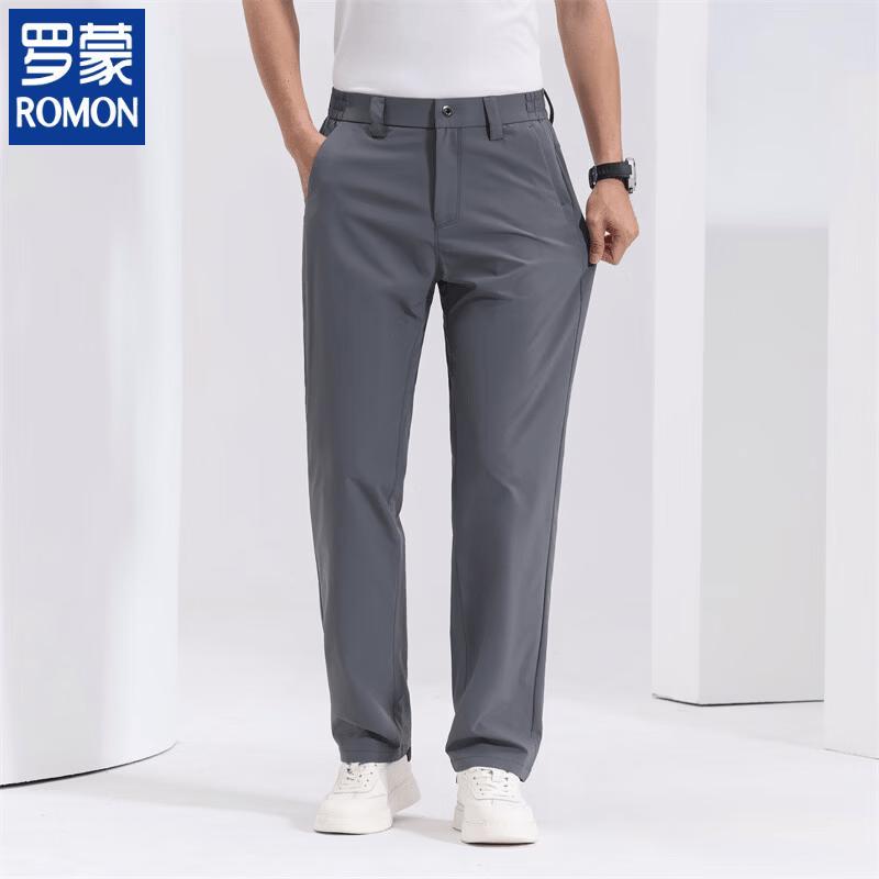 

ROMON Men s Lightweight Straight-Leg Casual Business Pants 3XL