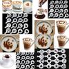 Versatile Coffee Stencil Templates 16 Pieces Durable Plastic For Latte Art