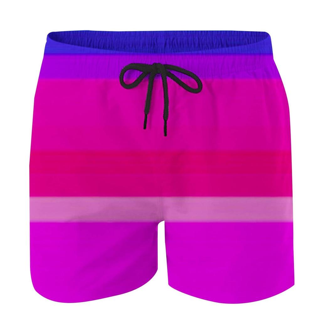 Men's Summer Swim Trunks Quick Dry Shorts With Pockets Plus Gradient Print Beach Shorts
