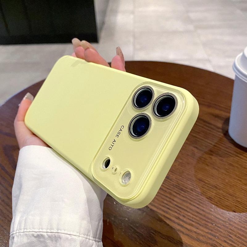 Large Window Liquid Silicone Original Soft Phone Case For iPhone 17 Air 17 16 15 14 13 12 Pro Max Funda Instantly Turn Series