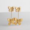 Individual Butterfly Insect Stainless Steel Earrings 18K Gold Color Waterproof Earring Elegant Dangling Charm Jewelry for Women