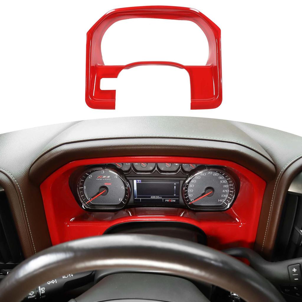 Red Dashboard Instrument Cluster Trim Cover For 2014–2017 Truck Interior Enhancement