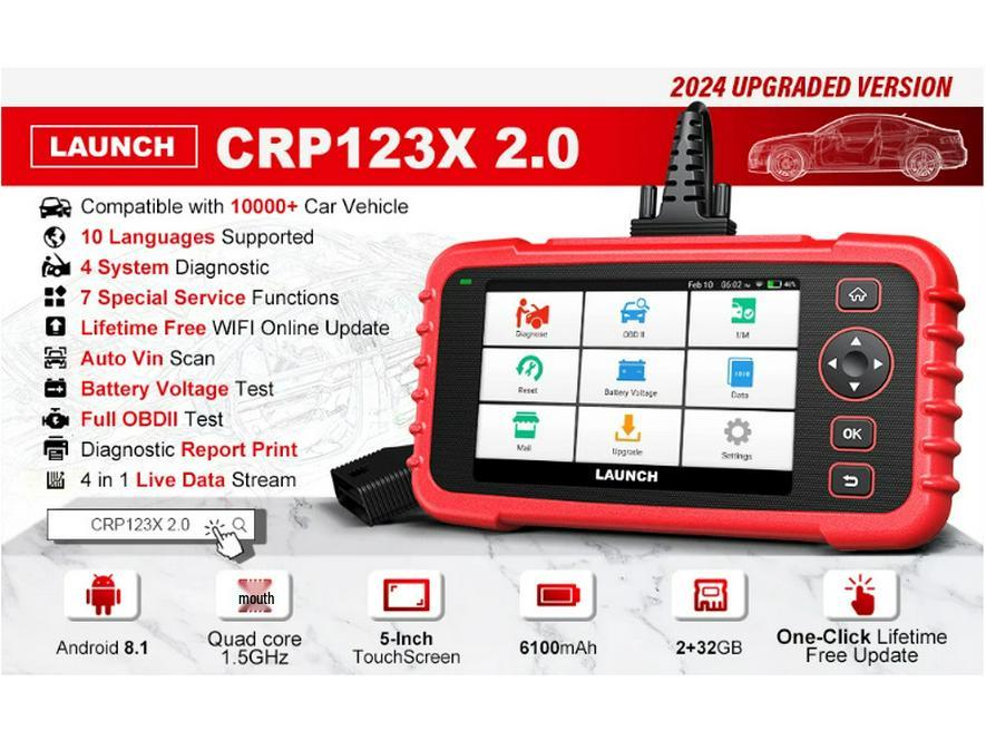 X431 CRP123X V2.0 Global Car Diagnostic Scanner by LAUNCH
