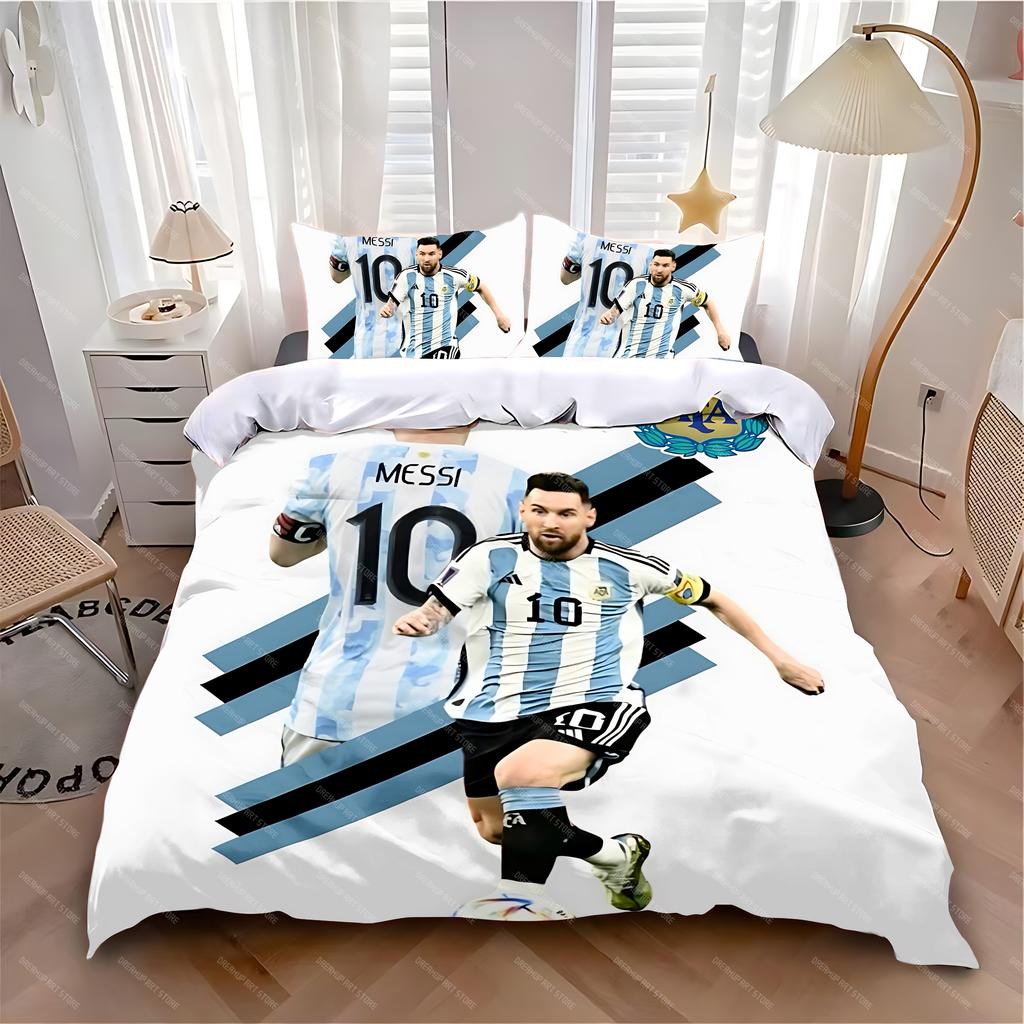 Duvet Cover Pillowcase Bedding Set Hot L-LionelS M-MessiS Adult Boy Girl Bedroom Decoration Children Single Double Large Size