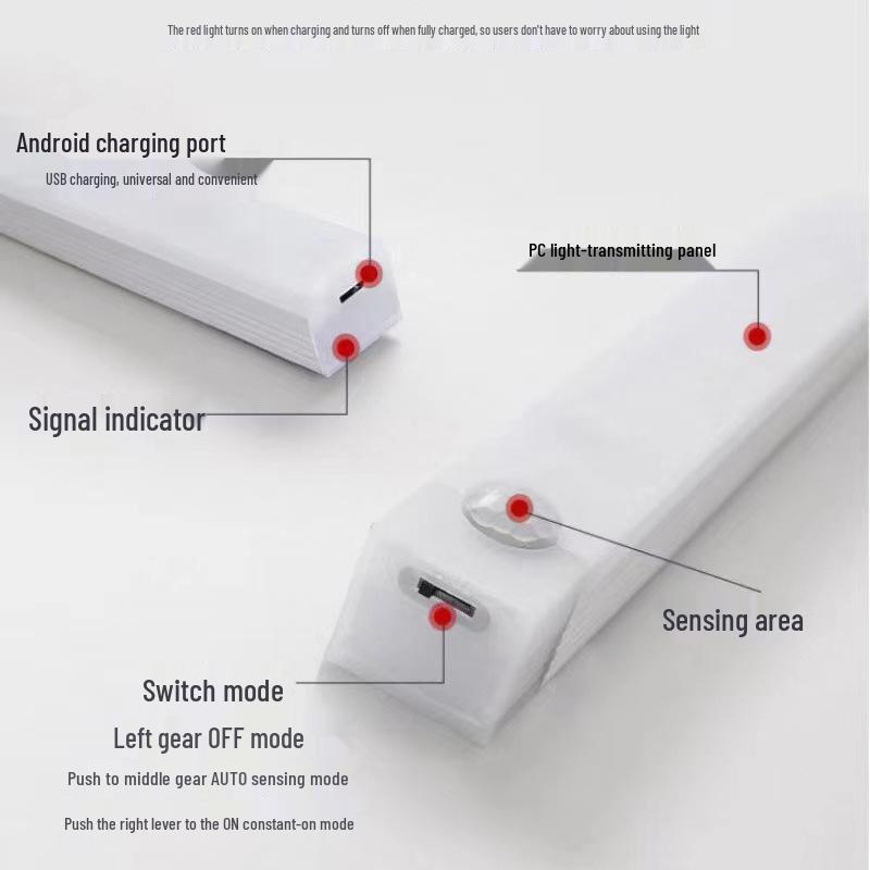 Osvětlení skříně LED snímače pohybu: USB dobíjecí, Magnetický, do skříně, na víno a boty