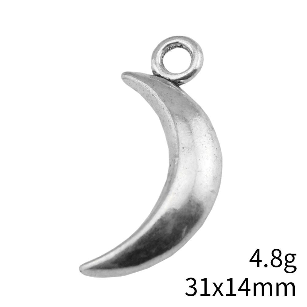 Engraved Crescent Moon Charm Star Pendant For Celestial Mystical Theme DIY Bracelet Necklace Jewelry Making Supplies