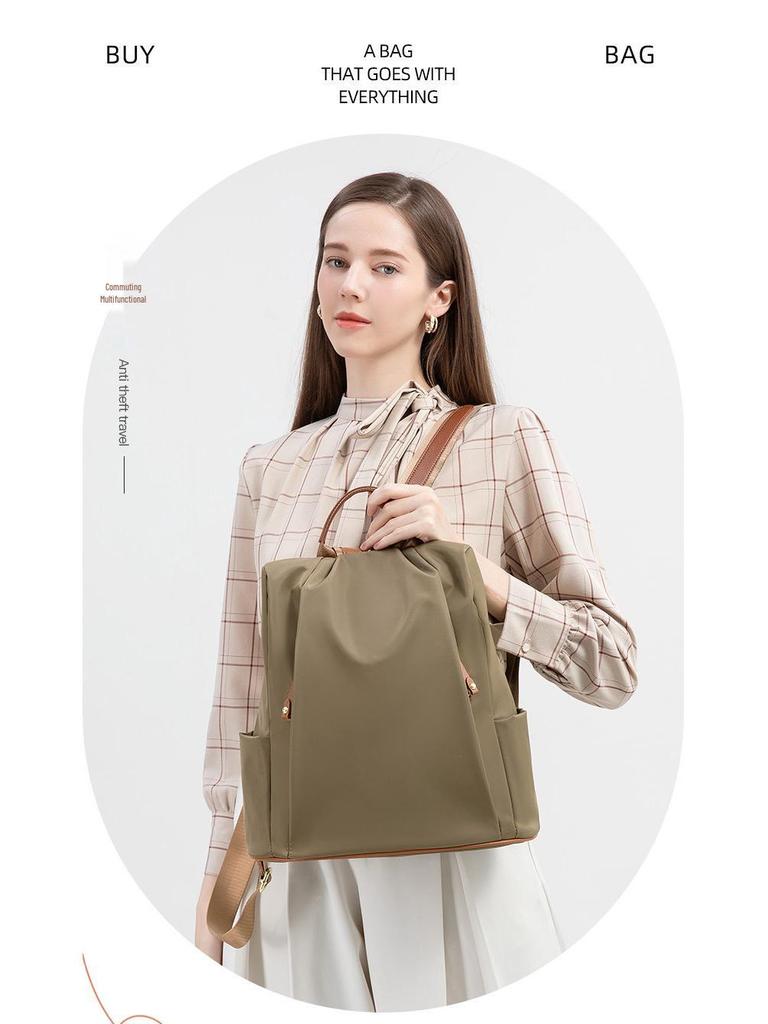 Women's Color Block Nylon Oxford Backpack - 2025 Fashion, Lightweight & Large Capacity for Travel & Commuting