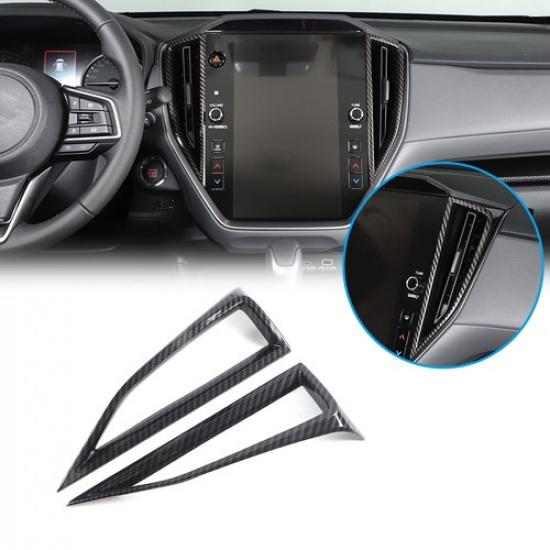 Carbon Fiber ABS Dashboard Center Air Vent Cover Trim For Subaru Crosstrek 22-24