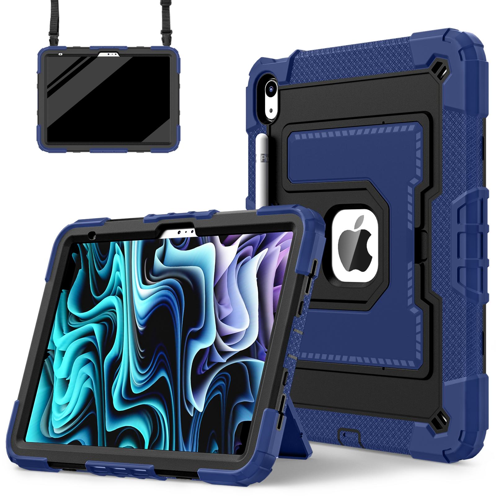 Étui Robuste avec Support pour iPad A16 11ème 10ème 10.9 10.2 7ème 8ème 9ème Air 4 5 6 M2 M3 Mini 6 7 Pièces Silicone Anti-Dérapant iPad 10th 10.9 2022