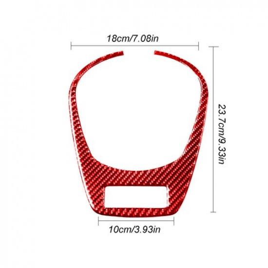 Red Carbon Fiber Interior Manual Gear Shift Frame Cover Trim For BMW Z4 E85