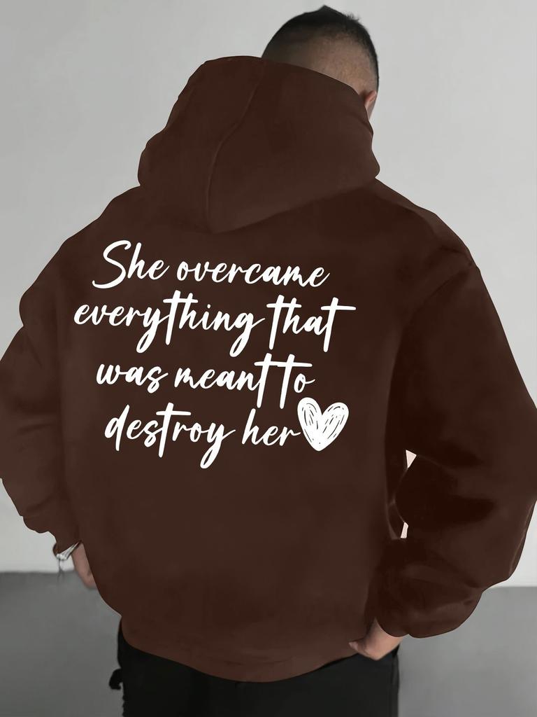 Men'S Long Sleeve Sweatshirt with White Lettering Perfect for Spring  Casual Wear Hoodie Motivational Graphic Hoodie