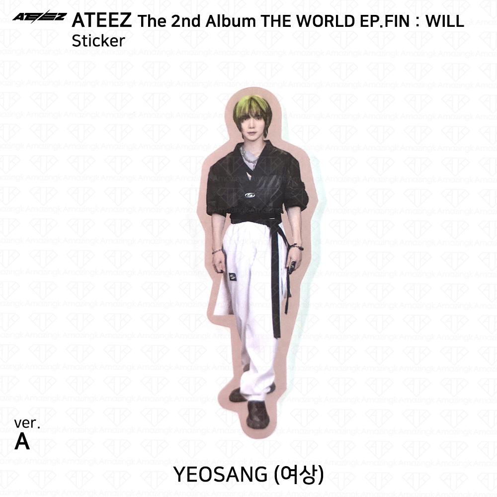 ATEEZ Das 2. Album WORLD EP.FIN WILL Photocard Sticker A ver. KPOP K-POP