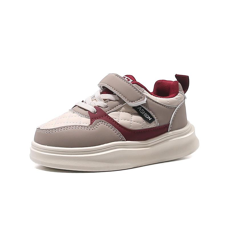Children's two-tone sports shoes2026New autumn leather casual shoes for boys and girls, trendy running shoes for older children