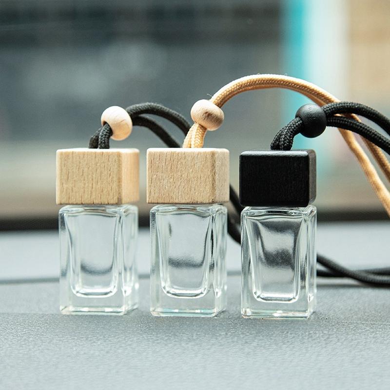 1 Piece Fragrance Air Freshener Scent Perfume Bottle Ornament Pendant Square Cap Empty Bottle Car Essential Oil Diffuser
