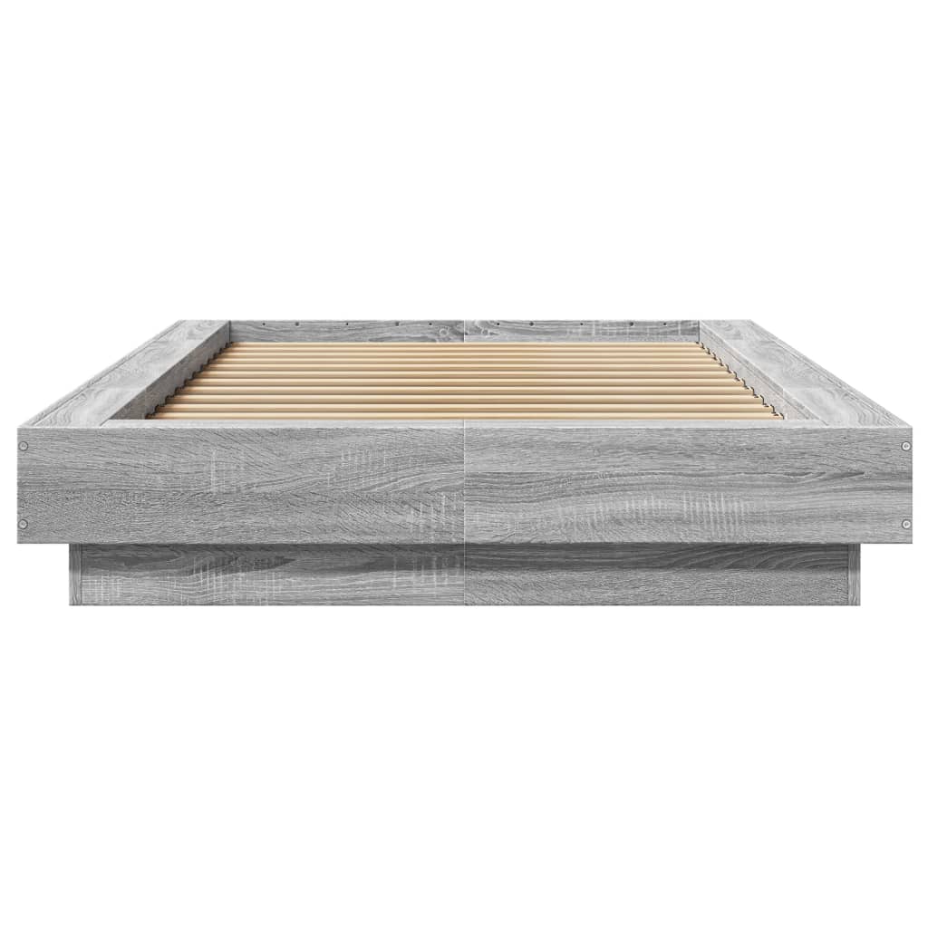 LED Bed Frame in Grey Sonoma 90 x 200 cm Engineered Wood