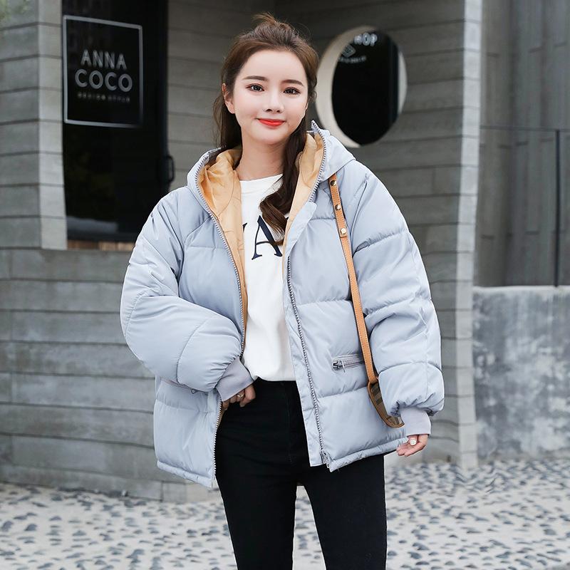 Small Cotton-padded Women's Short Winter New Hooded Small Cotton-padded Jacket Women's Loose Cotton-padded Women