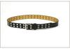Unisex Leather Eyelet Buckle Belt with Rivet Detail - European & American Style Trend