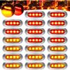 20Pack DC12-24V 3.7 Inch 4 LED Trailer Marker Lights Clearance Light Front Rear Side Indicators Lamp With Chrome Bezel Universal For Truck RV Camper