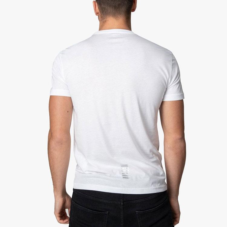 Emporio Armani EA7 Letter Logo Casual Round Neck Short Sleeve T-Shirt Men Tops White 8NPT51-PJM9Z-0100