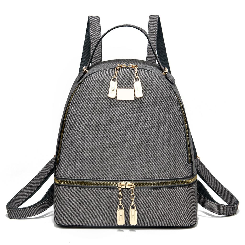 Stylish Macaron Color Canvas Backpack With Large Capacity For Travel And School Use чёрный