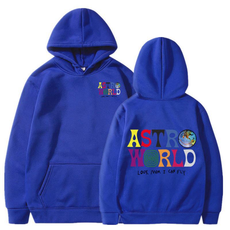 2026 Men s Astro Autumn Solid Color Fleece Hoodie with Trendy Letter Print S королевский синий 1990₽