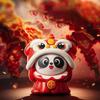 Chinese-Style Lion Dance Panda Face-Changing Toy Dolls, Pressable Funny Face Masks, Sichuan Opera Puppets