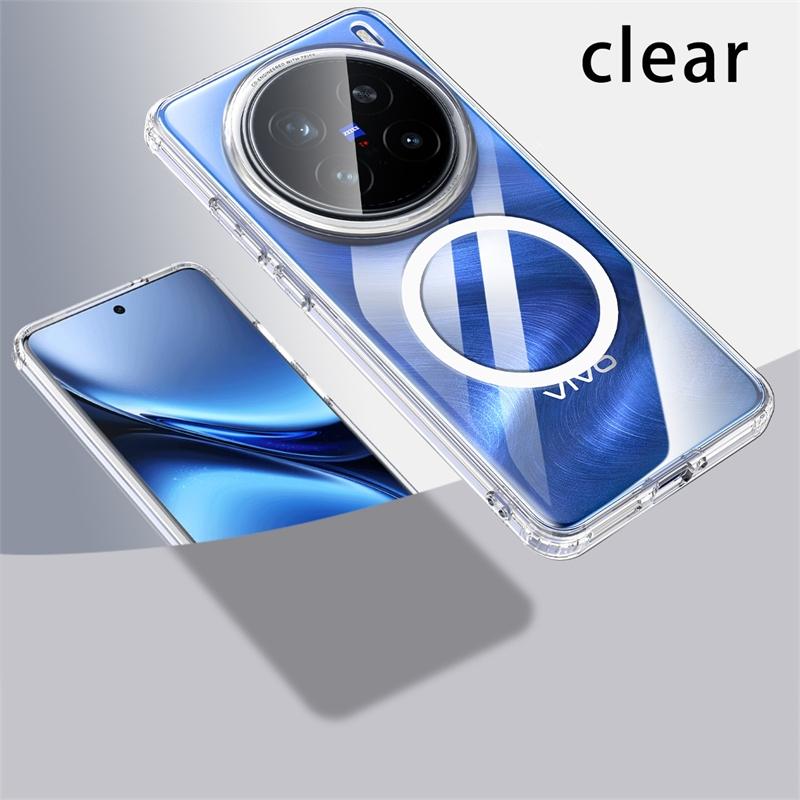 Magnetic Case For Vivo X200 Pro Case For MagSafe Transparent Phone Cover For Vivo X200Pro Mini Protect Shell Shockproof Bumper