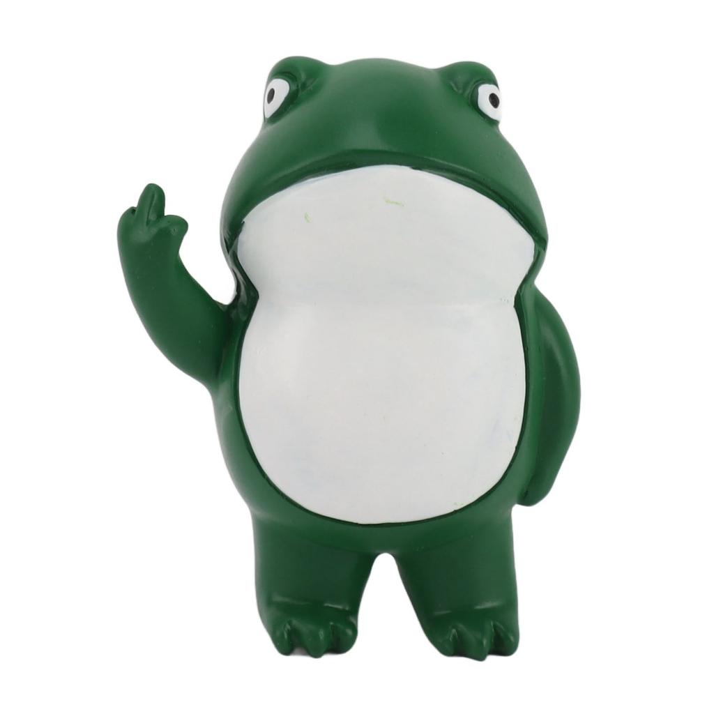 Rebellische Froschfigur Mittelfinger Frosch Harzornament Frosch Handwerk Dekoration Skulptur für Zuhause