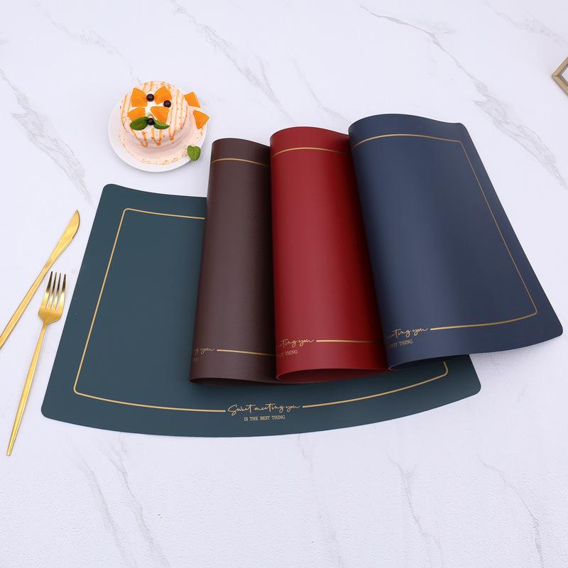 European-style household leather placemat Hotel restaurant Western food mat Oil-proof, water-proof and heat-insulating creative plate Dining table mat