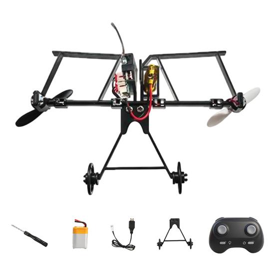Kit de Avião de Papel com Controle Remoto yangyizhi com Estabilizador Giroscópico, Módulo de Potência Elétrica RC DIY, Hélices Duplas, Transmissor Lançador de Aeronave