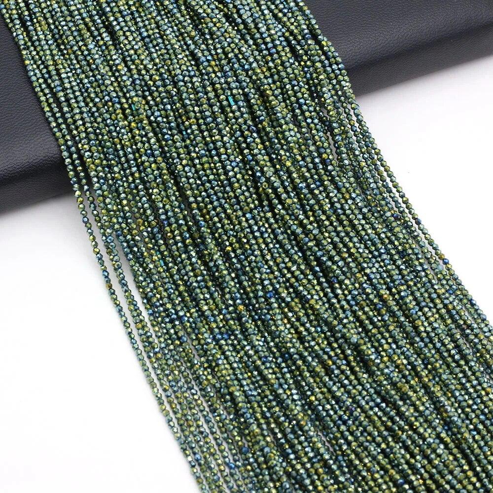 2 mm/3 mm, 2 Stück/Set, Naturstein-Spinell, bunte kleine Perlen, facettierte Glasperlen zur Schmuckherstellung, DIY-Halsketten- und Armbandzubehör