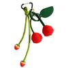 Cross-border European and American pu cherry woven ball pendant keychain fashionable and cute strawberry bag pendant pendant