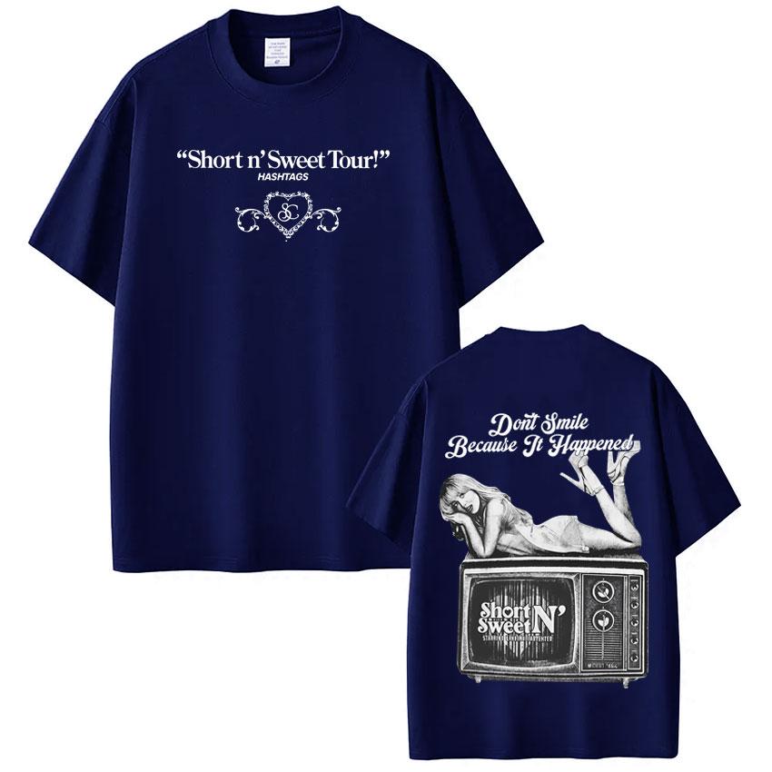 Sabrina Carpenter Short and Sweet Tour Graphic Tees Men Women Pop Music Vintage Fan Gift Tshirts Cotton Casual Fashion Tshirts