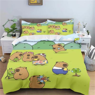 Capybaras Duvet Cover Anime Bedding Pillowcase Printed General Children And Adult Set Queen Size Reactive Printing Quilt