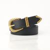 Pin Buckle Belt Threaded Retro Three-Piece Set Belt Decorative Coat Belt Women