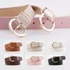 Boutique Pu Women'S Textured Belt, Trendy Bare Body Pin Buckle Decorative Jeans Belt