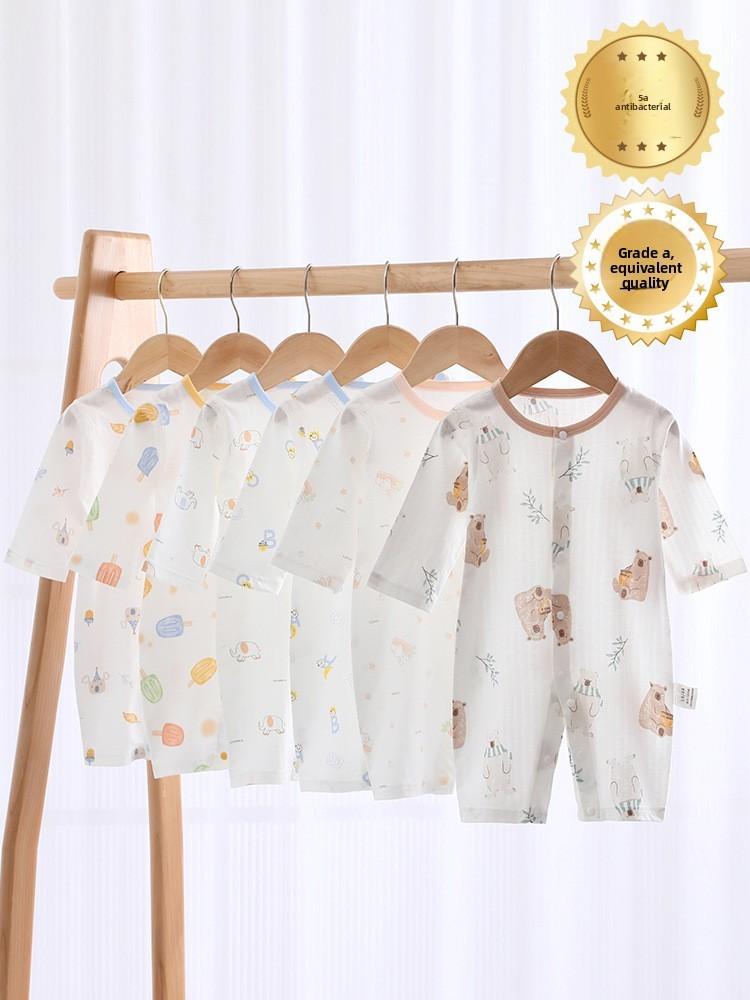Baby Cotton Romper With Long Sleeves For Newborns Summer Safe Skinfriendly