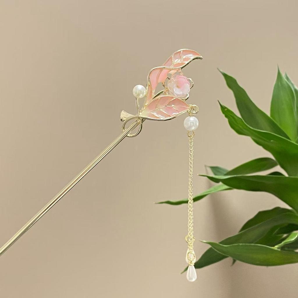 Fairy Spring Element Hairpin For Women Exquisite Flower Tassel Hair Stick Elegant Metal Jewelry Hair Accessories Hanfu Hair Pins