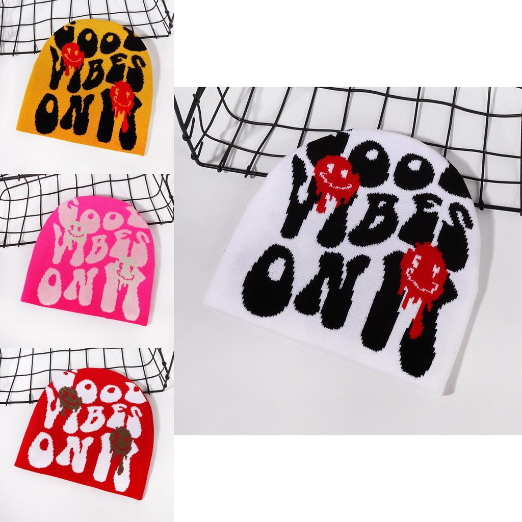 Knit Hat With Letter Embroidery For Streetwear Casual And Warmth In Fall