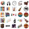 100-Piece Set of Orchestra Musical Instrument Stickers: Creative Stationery, Water Cup, Luggage, Notebook Decor, Waterproof Graffiti Decals